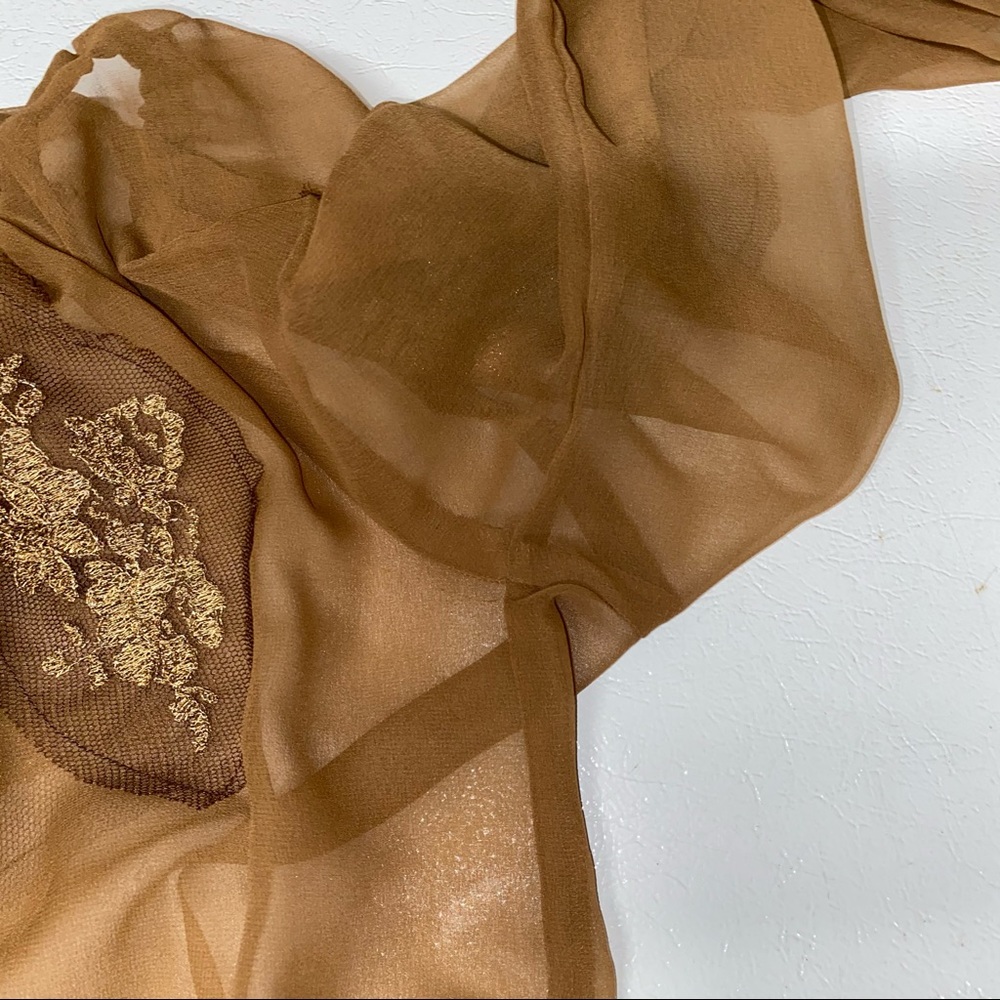 🌟4 for $10 SALE🌟  Women’s Metro 7 Sheer Brown Shirt - Picture 14 of 16